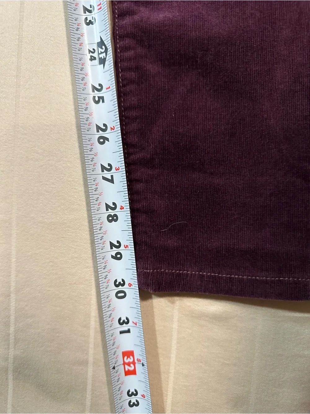 cabi Skinny Corduroy Pants Vino Burgundy Plum Size 4 Dark Academia Style 3197